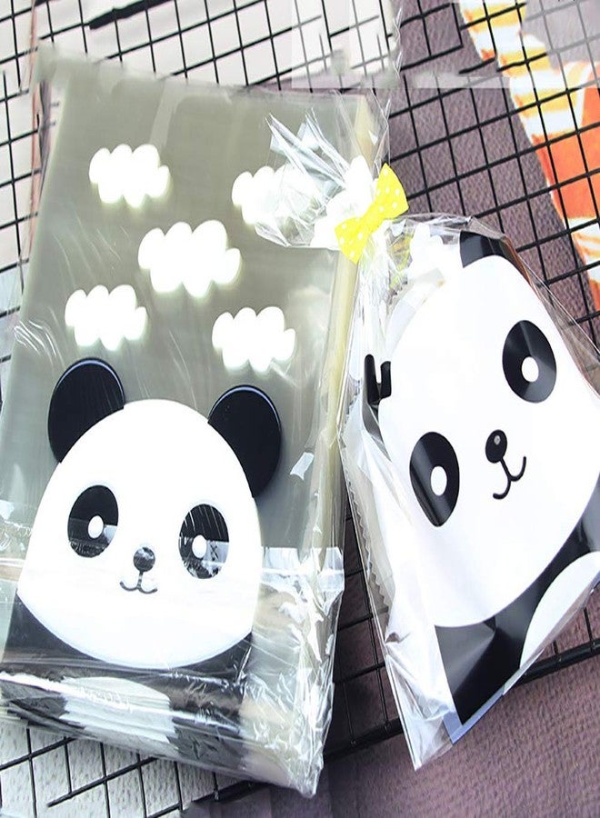 JHere 100PCS Panda Pattern Clear Cellophane Bags with 4" Twist Ties Sweet Cookie Candy Party Gift Wrapping Packaging Bags - Image 4